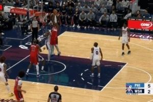 来势汹汹!萨尔单打恩比德 强起被帽后自投自抢双手暴扣